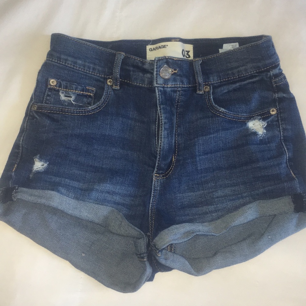 high-waisted denim shorts